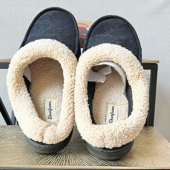 Dearfoams [Mens Large Size 11-12 - NWT] Black Memory Foam Slippers - Picture 12 of 12